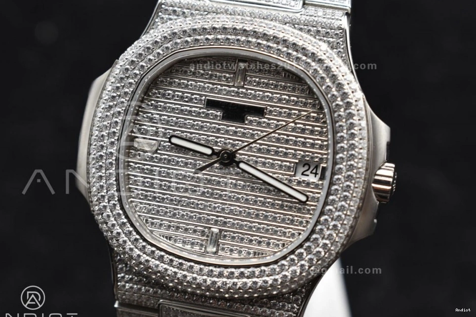 TWF Diamonds Nautilus A324 5711 Bracelet Bezel Full Diamonds SS on & Dial 1116